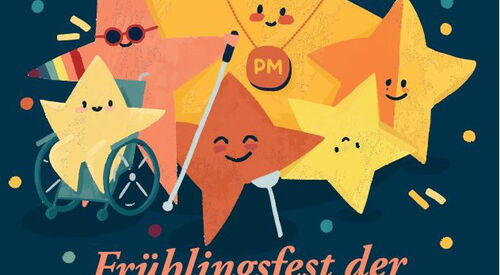 Auf dem Plakat sind verschiedene Sterne mit Beeinträchtigung zu erkennen.